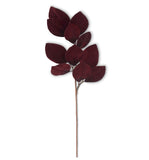 Burgundy Velvet Magnolia Leaf Spray - 33