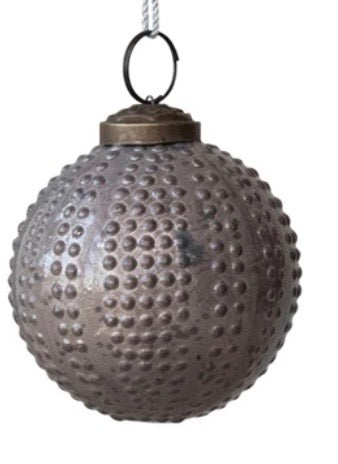 Distressed Neutral Hobnail Ball Ornaments