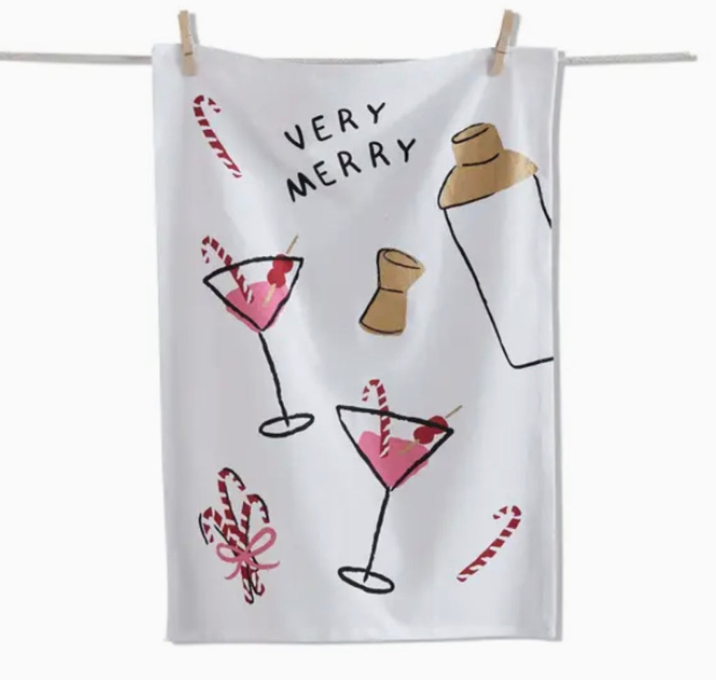 Very Merry Martini Dishtowel
