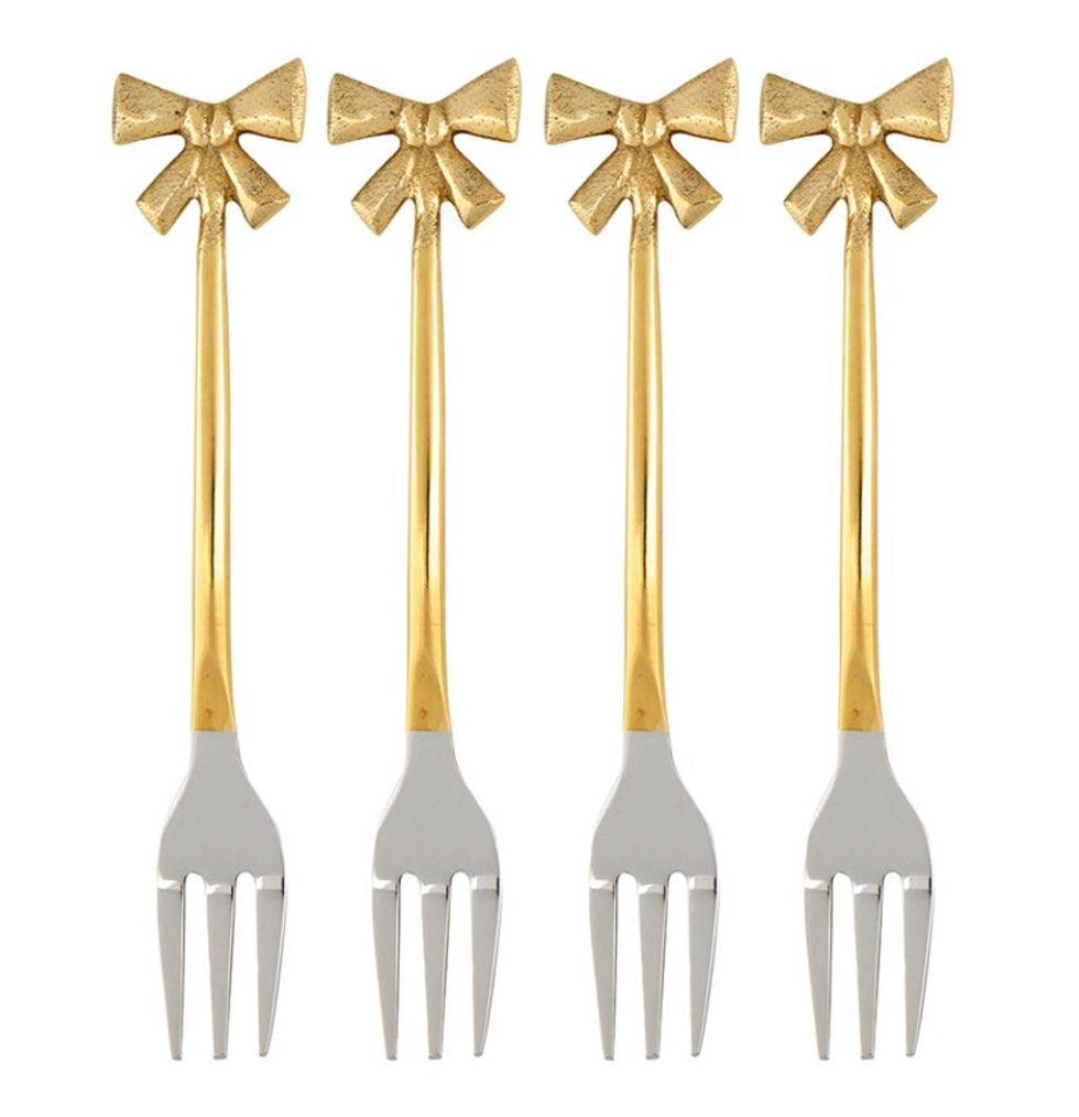 Gold Bow Fork Set