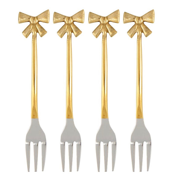 Gold Bow Fork Set
