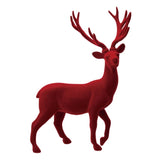 Burgundy Red Flocked Deer