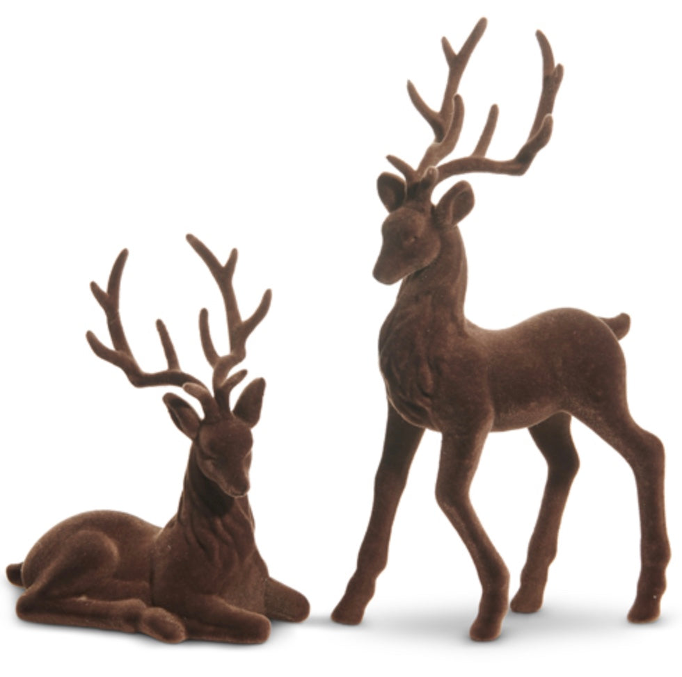 Brown Flocked Reindeer