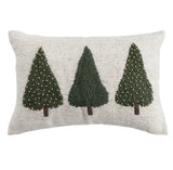 Wool Christmas Trees Lumbar Pillow