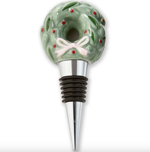 Very Merry Wreath Bottle Stopper