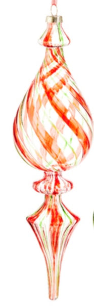 Tri-Color Spiral Finial Ornaments