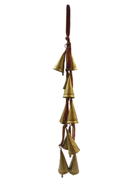 Gold Cone Shaped Bells Door Hanger