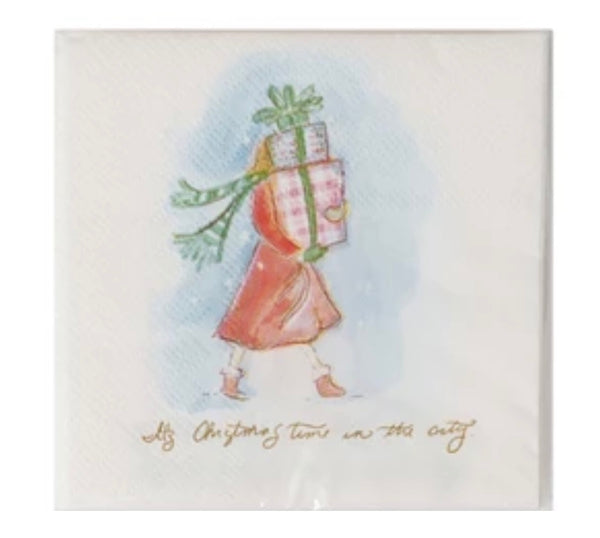 Holiday Shopper Square Paper Cocktail Napkins