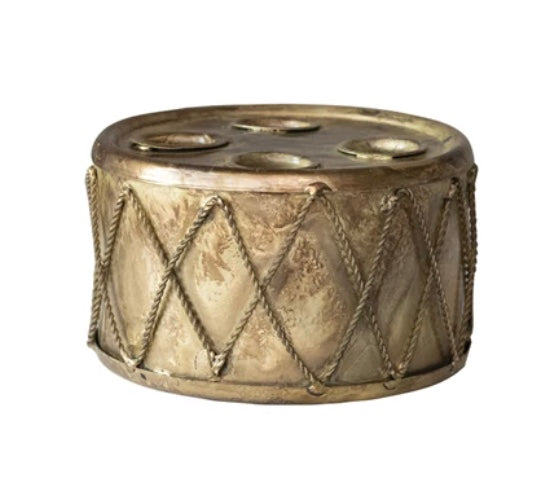 Gold Drum Shaped Taper Holder