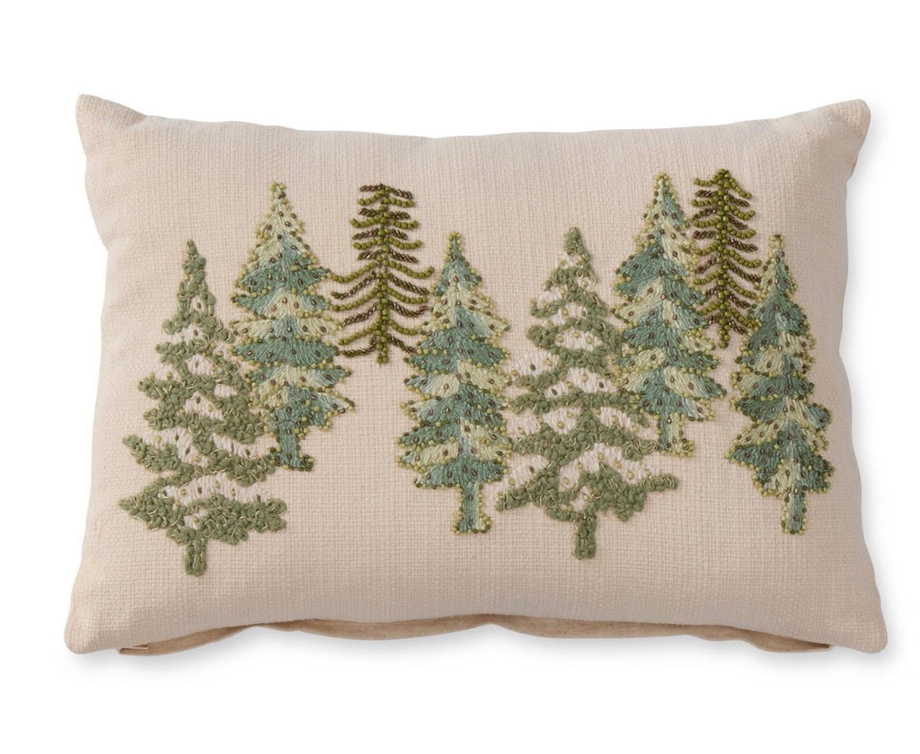 Beaded Christmas Tree Lumbar Pillow