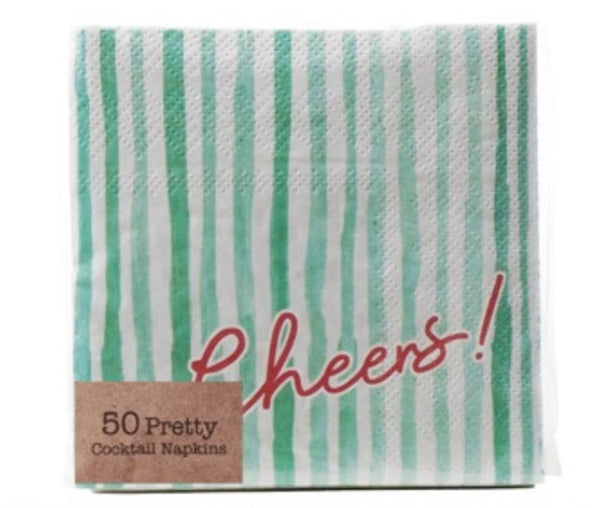 Cheers Square Paper Cocktail Napkins