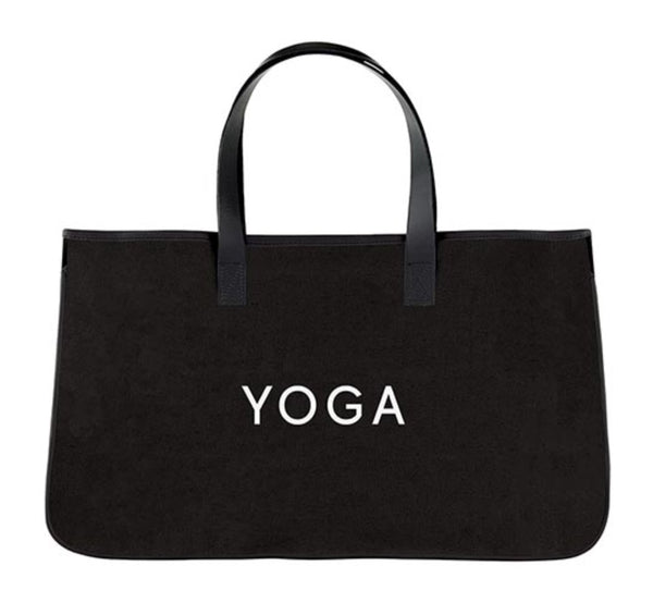 Black Canvas Totes - White Text