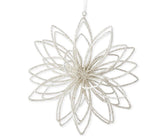 3D White Glitter Snowflake Ornaments