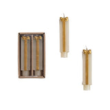 Cream w/Gold Bow Giftbox Taper Candles