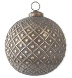 Antique Gold Embossed Glass Ball Ornaments