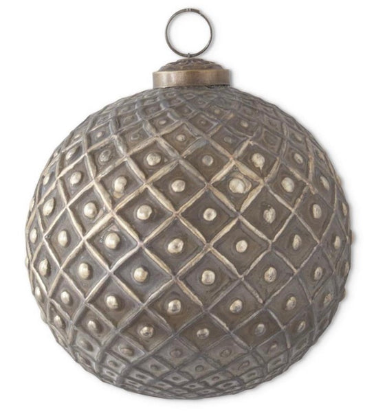 Antique Gold Embossed Glass Ball Ornaments