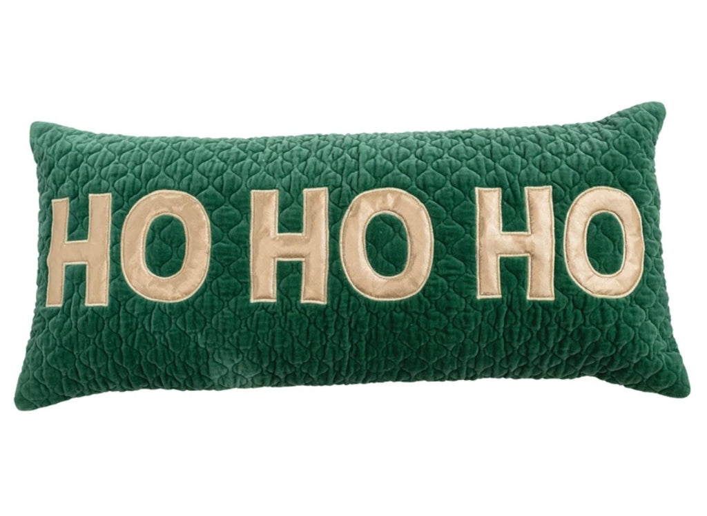 Quilted Ho Ho Ho Lumbar Pillow