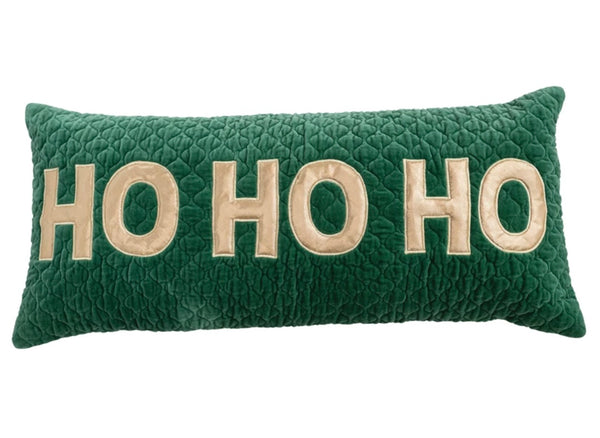 Quilted Ho Ho Ho Lumbar Pillow