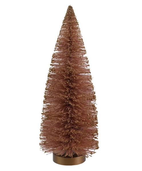 Pink Glittered Bottle Brush Trees