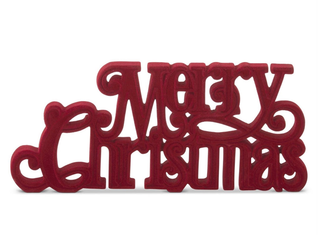 Burgundy Velvet Merry Christmas Tabletop Cutout