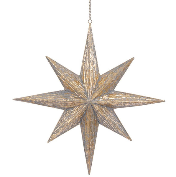 Antique Gold Metal Star of Bethlehem Ornaments