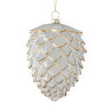 Gold Gilded Frosted Pinecone Ornaments