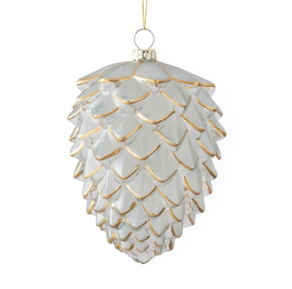 Gold Gilded Frosted Pinecone Ornaments