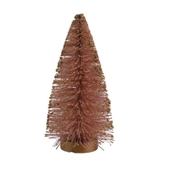 Pink Glittered Bottle Brush Trees