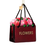 Burgundy Flower Bag Ornament by Vondels