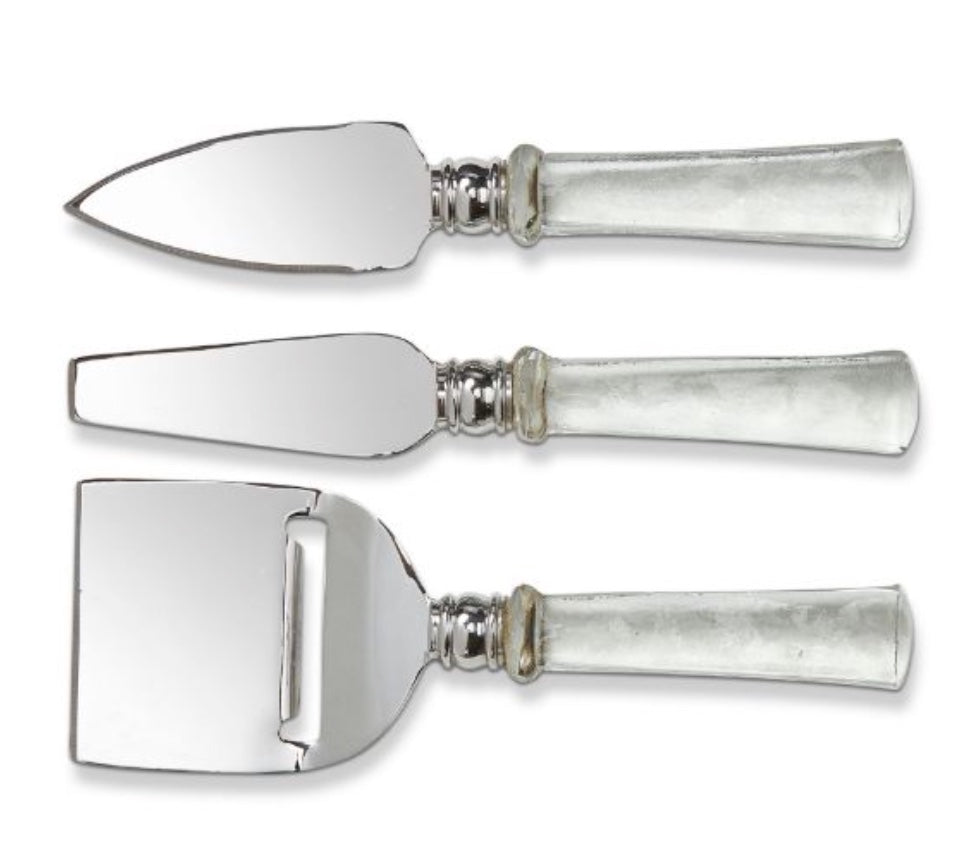 Glass Handled Cheese Knife Set