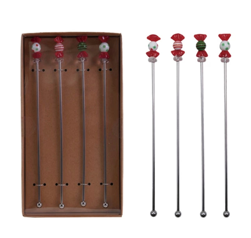 Christmas Candy Cocktail Stirrer Set