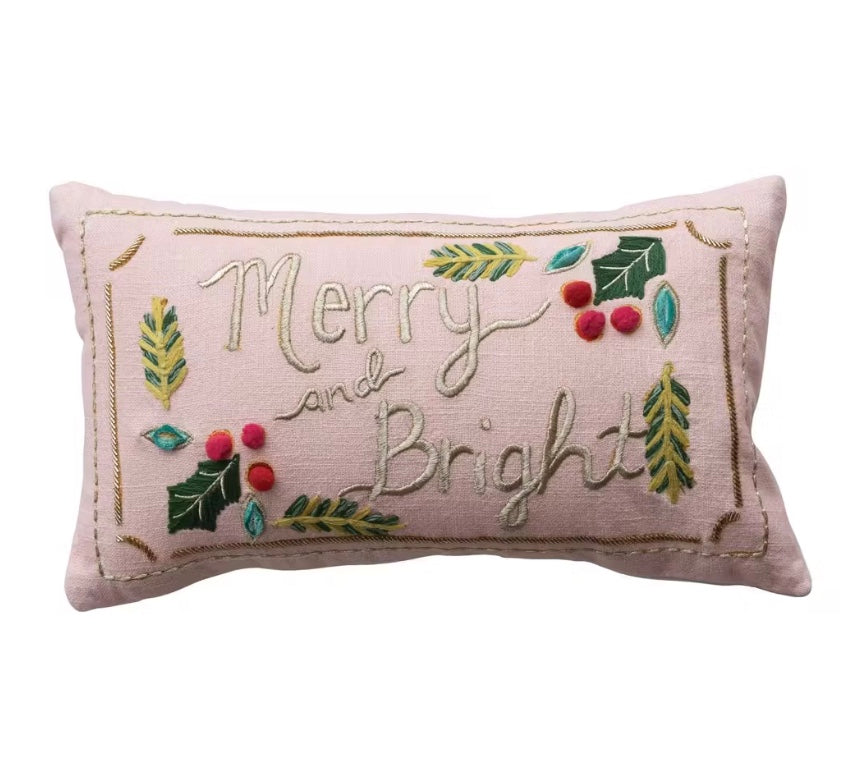 Merry & Bright Pink Lumbar Pillow