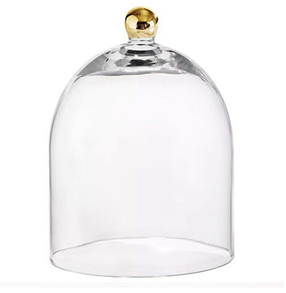 Gold Knob Glass Cloche
