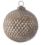 Antique Gold Embossed Glass Ball Ornaments