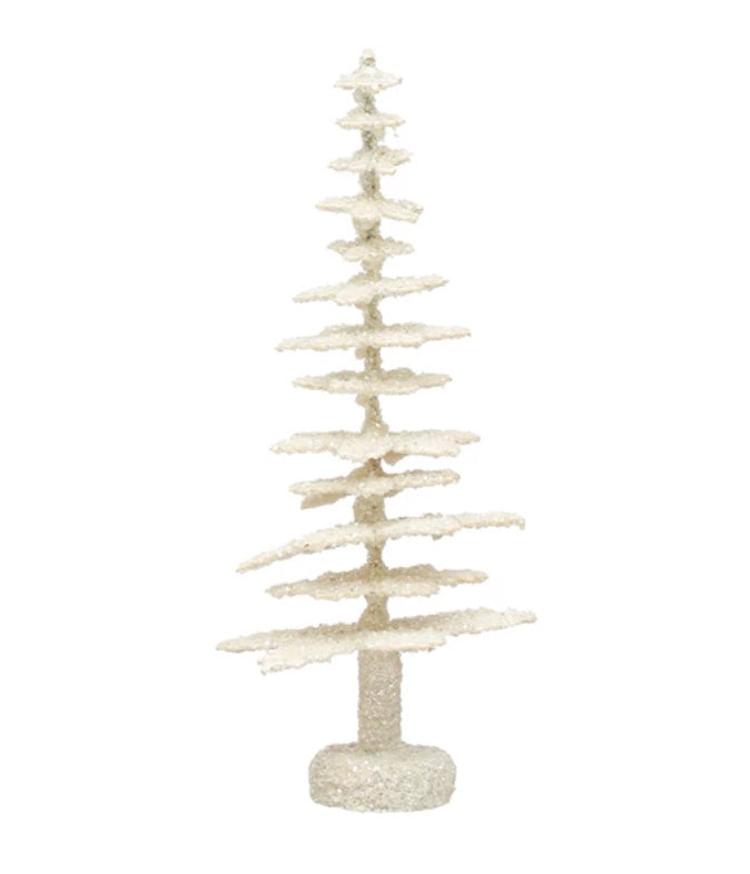 Ivory Glittered Paper Trees
