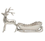 Reindeer w/Sleigh Aluminum Dish