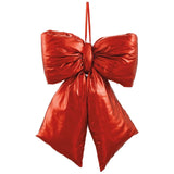Puffy Metallic Red Hanging Bow