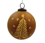 Matte Brown Etched Tree Ornaments