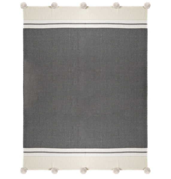 Lisbon Black Striped Throw
