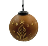 Matte Brown Etched Tree Ornaments