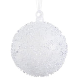Clear Beaded Glass Ball Ornament