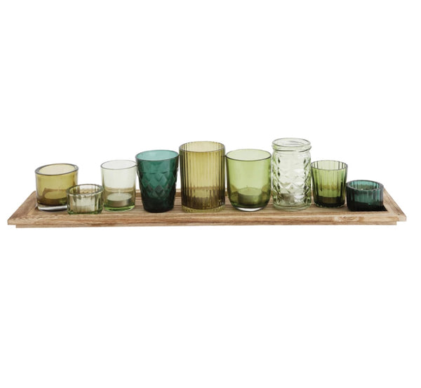 Green Mixed Votive Tray