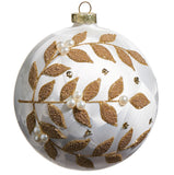 Gold Vine Frosted Ball Ornament