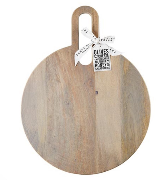 Round Wooden Board w/Cut Out Handle