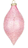 Pink Iridescent Iced Glass Ornaments