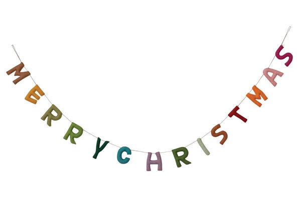 Colorful Felt "Merry Christmas" Garland - 72"