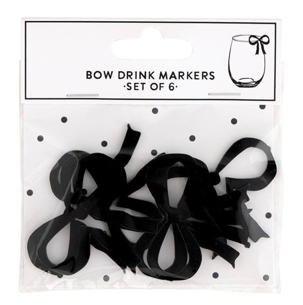 Black Bow Acrylic Drink Markers
