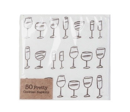 Wine Art Square Paper Cocktail Napkins