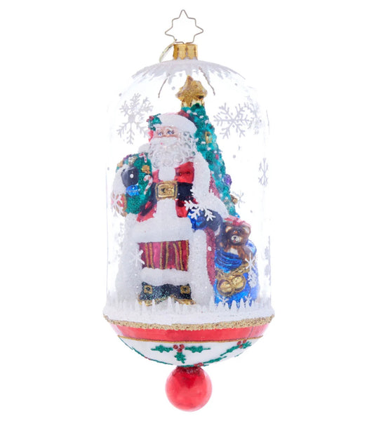 Holly Holiday Dome Santa by Christopher Radko