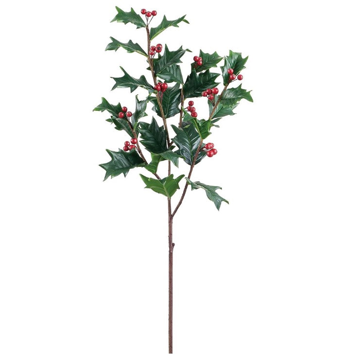 Green Holly Berry Spray - 32